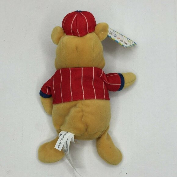 Disney Baseball Winnie Pooh 9" Bean Bag Plush Toy Jersey Hat - Picture 3 of 9